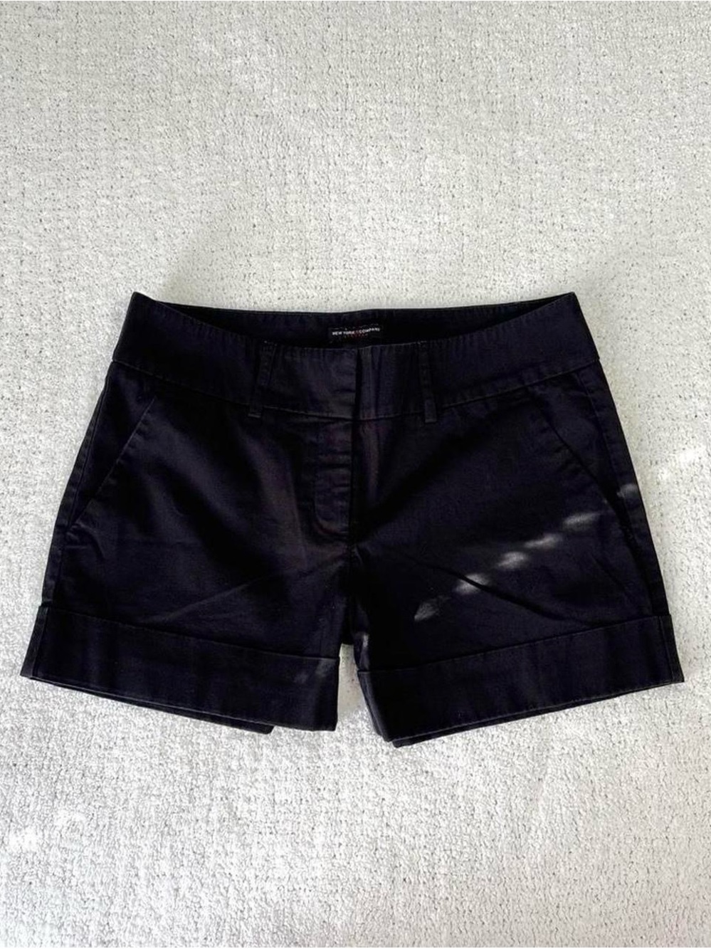 New York & Company Black Cuffed Tailored Shorts